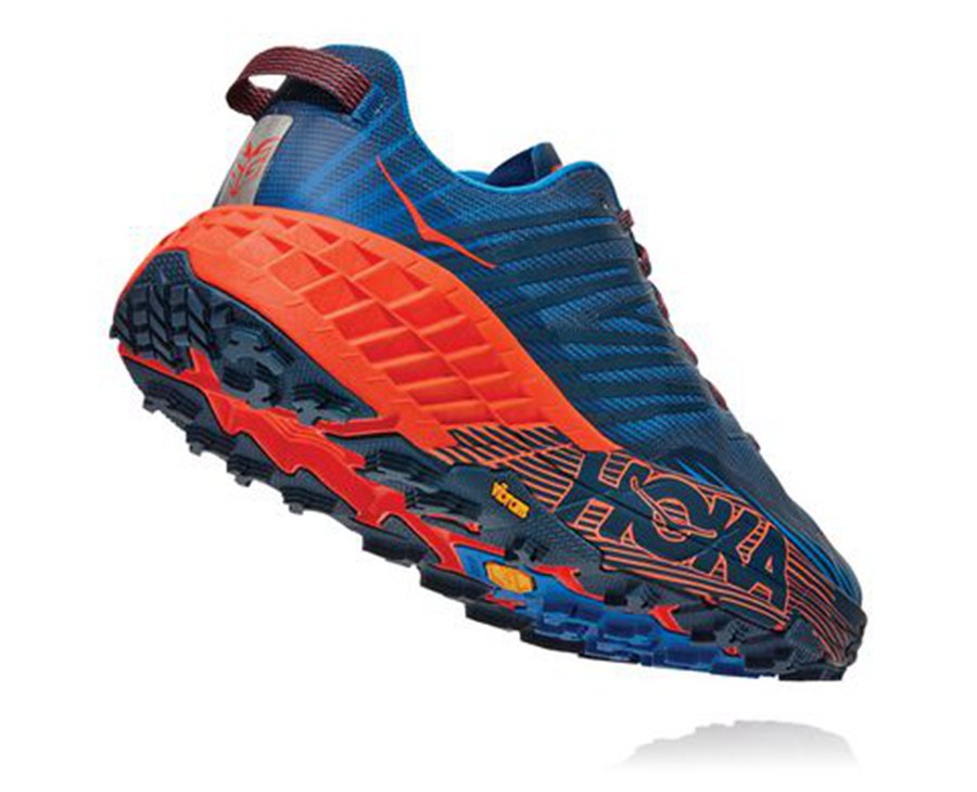 Hoka Australia One One Speedgoat 4 - Mens Trail Shoes Blue/Red - MLZCQ-1906